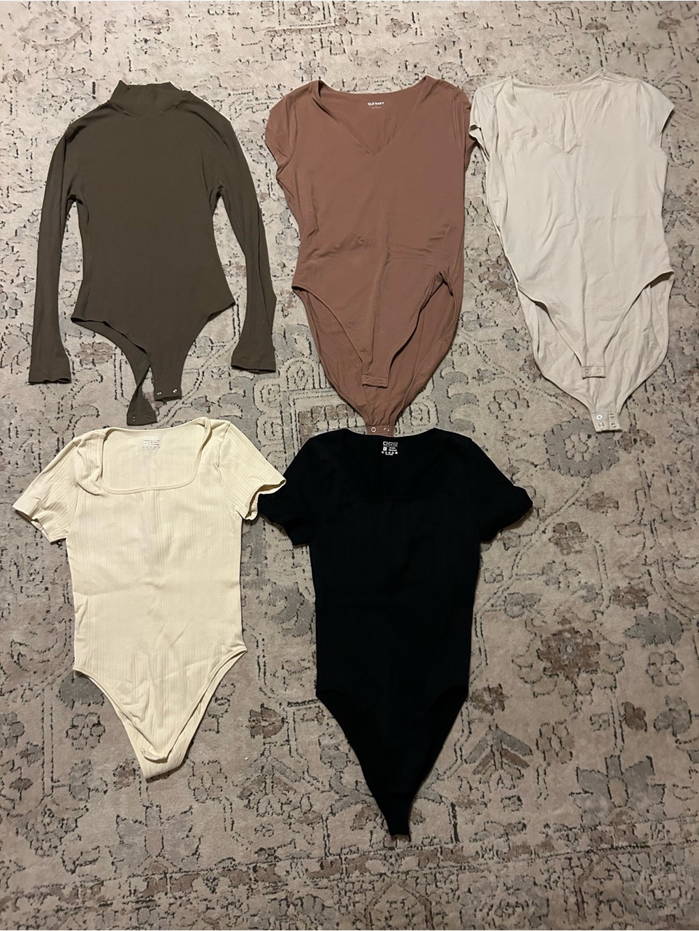 Kids One-Piece Bodysuit - Black, Cream, Tan, Olive & Mauve